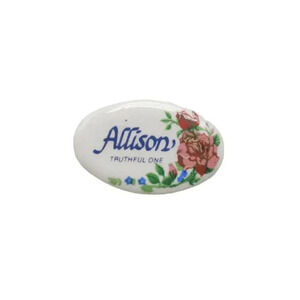 Allison Truthful One Multicolor Painted Porcelain Floral Brooch Pin Vintage
